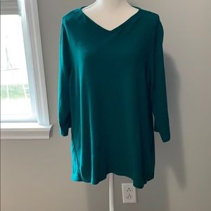 J Jill green 3/4 sleeve lightweight sweater XL